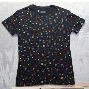 PlayStation T Shirt Size M All Over Print Gamer Gaming Black